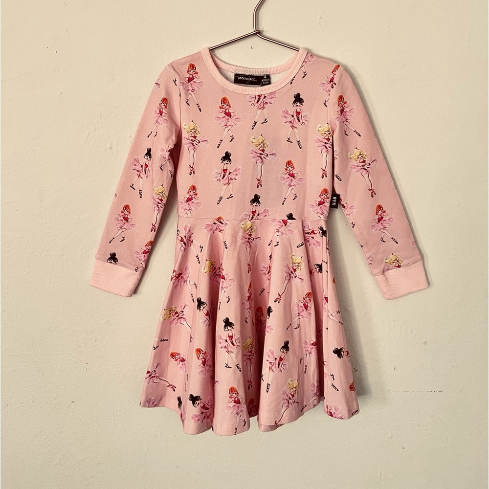 Rockyourkid pink fairy long sleeve dress size 4